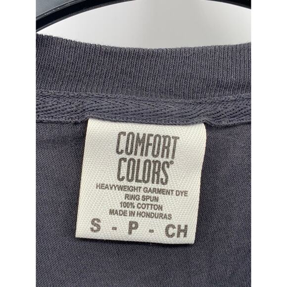 COMFORT COLORS Men's Black Logo Crewneck Casual Short Sleeve T-Shirt SZ S - Picture 9 of 9